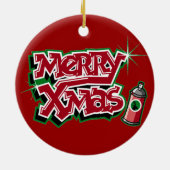 Frohe Weihnacht-Graffiti-Verzierung Keramikornament (Hinten)