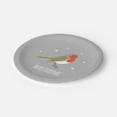 Frohe Weihnacht-grauer Pappteller (Schrägansicht)