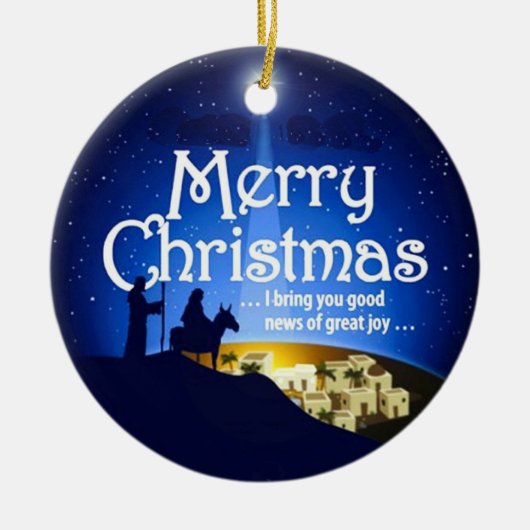 Frohe Weihnacht-große Freudeluke-2:10 Verzierung Keramikornament (Vorne)