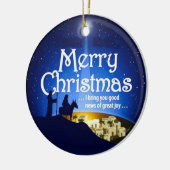 Frohe Weihnacht-große Freudeluke-2:10 Verzierung Keramikornament (Links)