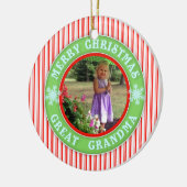 Frohe Weihnacht-große Großmutter-datiertes Foto Keramik Ornament (Links)