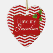 Frohe Weihnacht-Großmutter-Zickzack Foto Keramik Ornament (Rechts)