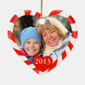 Frohe Weihnacht-Großmutter-Zickzack Foto Keramik Ornament (Hinten)