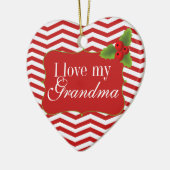 Frohe Weihnacht-Großmutter-Zickzack Foto Keramik Ornament (Links)