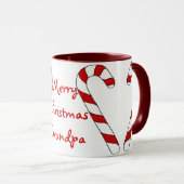 Frohe Weihnacht-Großvater-Zuckerstange-Tasse durch Tasse (VorderseiteRechts)