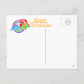 Frohe Weihnacht-Gruß-Dinosaurier-Postkarte Feiertagspostkarte (Rückseite)