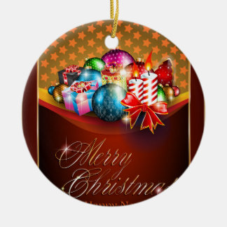 Frohe Weihnacht-Gruß-Karte Keramikornament