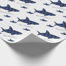 Frohe Weihnacht-Haifisch-blauer schwarzer Büffel