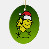 Frohe Weihnacht-Huhn Keramik Ornament (Rechts)