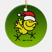 Frohe Weihnacht-Huhn Keramik Ornament (Vorne)