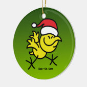 Frohe Weihnacht-Huhn Keramik Ornament (Links)