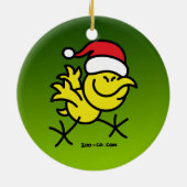 Frohe Weihnacht-Huhn Keramik Ornament (Hinten)