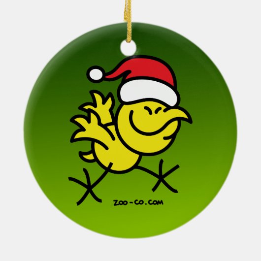 Frohe Weihnacht-Huhn Keramik Ornament (Hinten)