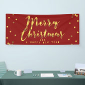 Frohe Weihnacht-Imitat-Goldconfetti-Rot Banner (Messe)