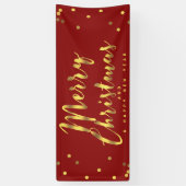 Frohe Weihnacht-Imitat-Goldconfetti-Rot Banner (Vertikal)