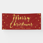 Frohe Weihnacht-Imitat-Goldconfetti-Rot Banner (Horizontal)