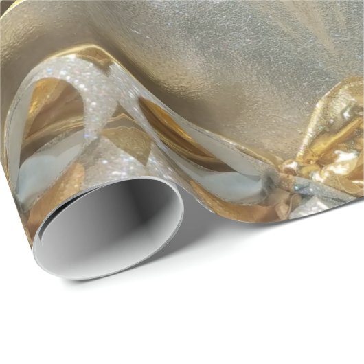 Frohe Weihnacht-Imitat-Goldfolien-Skripteleganter Geschenkpapier (Rolleneckpunkt)