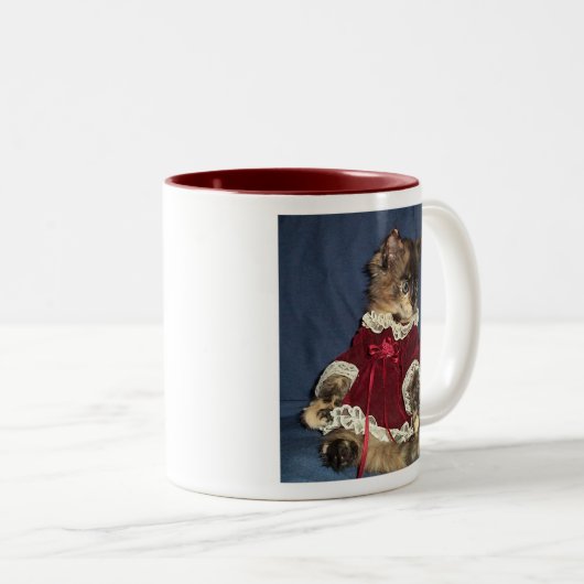 Frohe Weihnacht-Kaffee-Tasse Zweifarbige Tasse (VorderseiteRechts)