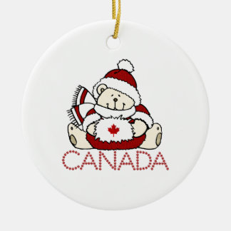 Frohe Weihnacht-Kanada-Bär Keramik Ornament