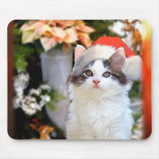 Frohe Weihnacht-Kätzchen Mousepad (Vorne)