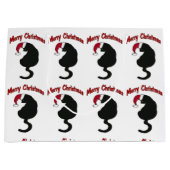 Frohe Weihnacht-Katze Große Geschenktüte (Vorderseite)