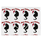 Frohe Weihnacht-Katze Große Geschenktüte (Rückseite)