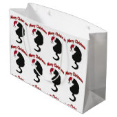 Frohe Weihnacht-Katze Große Geschenktüte (Rückseite Schrägansicht)