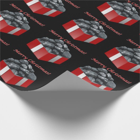 Frohe Weihnacht-Kohlen-Geschenk Geschenkpapier (Ecke)