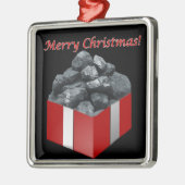 Frohe Weihnacht-Kohlen-Geschenk Ornament Aus Metall (Links)