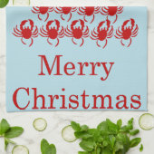 Frohe Weihnacht-Krabbe Küchentuch (Gefaltet)