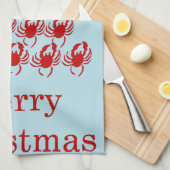 Frohe Weihnacht-Krabbe Küchentuch (Viertel Falte)