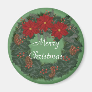 Frohe Weihnacht-Kranz-Magnet Magnet