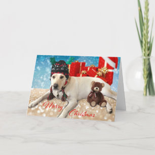 Frohe Weihnacht-Labrador-Geweih-Hundeniedliches Feiertagskarte