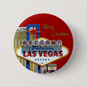 Frohe Weihnacht-Las Vegas-Magnet Button