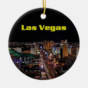 Frohe Weihnacht-Las Vegas-Streifen-Verzierung Keramik Ornament