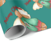 Frohe Weihnacht-Lebkuchen-Engels-Packpapier Geschenkpapier (Rolleneckpunkt)