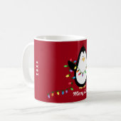Frohe Weihnacht-Lichterpenguin-Tasse Kaffeetasse (Vorderseite Links)