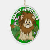 Frohe Weihnacht-Löwe Keramikornament (Rechts)
