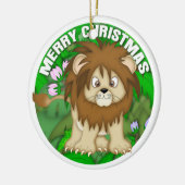 Frohe Weihnacht-Löwe Keramikornament (Links)