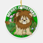 Frohe Weihnacht-Löwe Keramikornament (Hinten)