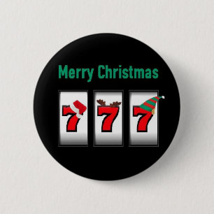 Frohe Weihnacht-Magnet des Schlitz-Spieler-777 Button