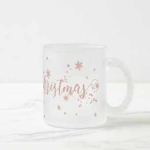 Frohe Weihnacht-mattiertes rosa Rosen-Gold Mattglastasse