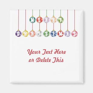 Frohe Weihnacht-mehrfarbige Glasball-Verzierungen Magnet