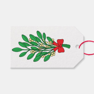 Frohe Weihnacht-Mistelzweig Geschenkanhänger