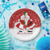 Frohe Weihnacht-Mistelzweig-SanktpapierTeller Pappteller (Party)