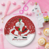 Frohe Weihnacht-Mistelzweig-SanktpapierTeller Pappteller (Party)