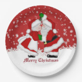 Frohe Weihnacht-Mistelzweig-SanktpapierTeller Pappteller (Vorderseite)