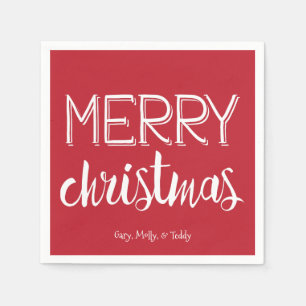 Frohe Weihnacht-Monogramm-Feiertags-Serviette Serviette