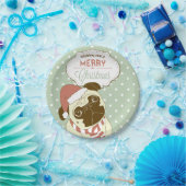 Frohe Weihnacht-Mops-Papier-Party-Teller Pappteller (Party)