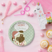 Frohe Weihnacht-Mops-Papier-Party-Teller Pappteller (Party)